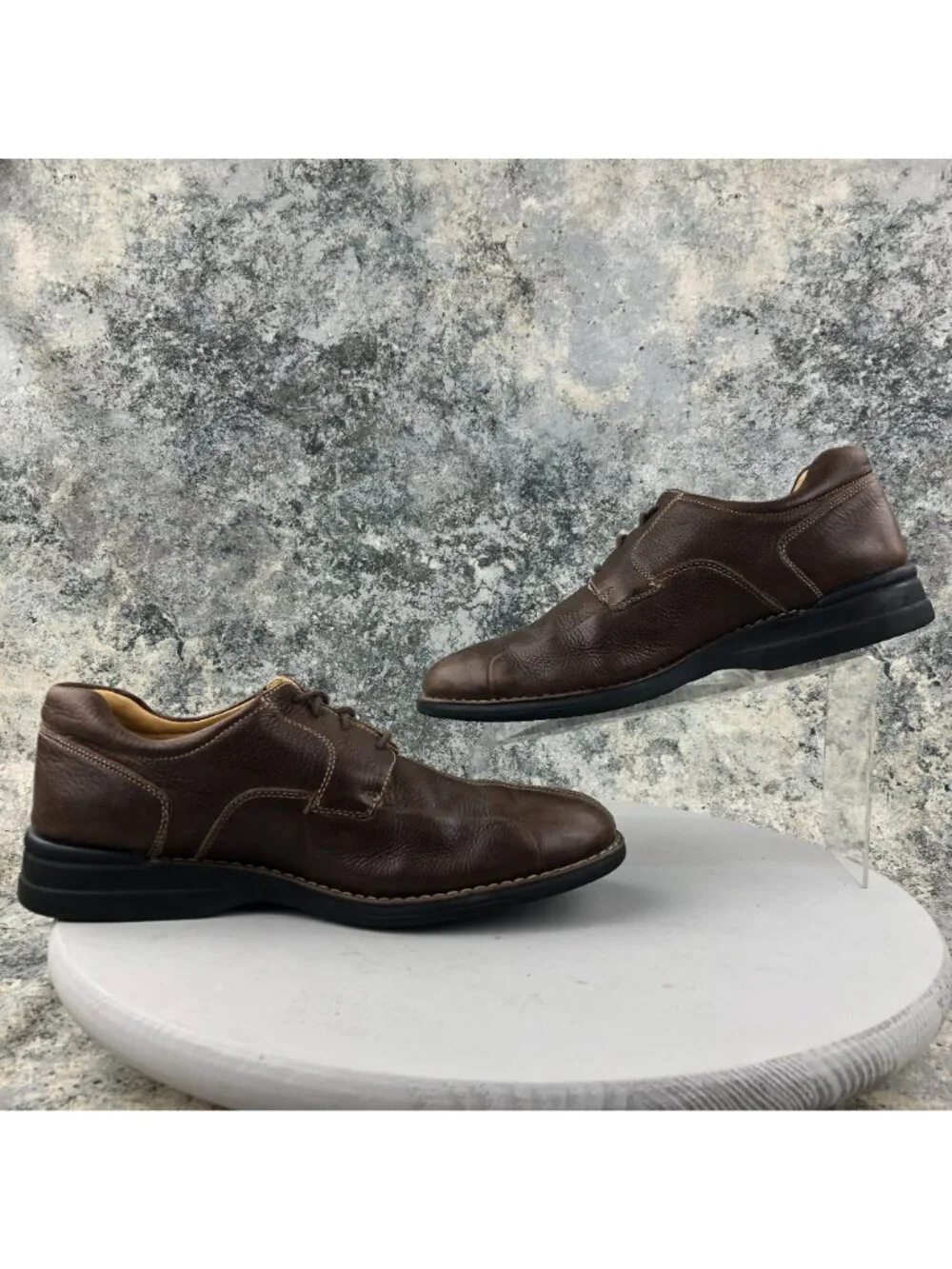 Johnston & Murphy Men's 9.5M Shuler Bicycle Brown Leather Oxford Shoes BRAZIL